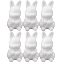 Piepschuim hobby vorm - 6x - haas/konijn - 8 cm - DIY knutsel figuren