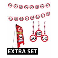 50 jaar stopbord versiering set extra - thumbnail