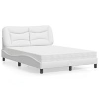 Bed met matras "Hvar" kunstleer wit 140x190 cm
