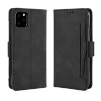 Portemonnee stijl huid voelen kalf patroon lederen draagtas voor iPhone 11 met aparte kaartsleuf (zwart)
