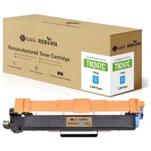 G&G Toner vervangt Brother TN-247C Compatibel Cyaan 2300 bladzijden Reborn remanufactured 21185