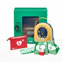 HeartSine 350P AED + buitenkast-Groen met pin - thumbnail