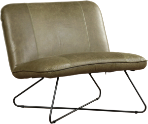 Olijfgroene leren industriële fauteuil zonder armleuning Smile - Vintage Leer Olive (olijfgroen leer)