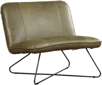 Olijfgroene leren industriële fauteuil zonder armleuning Smile - Vintage Leer Olive (olijfgroen leer)