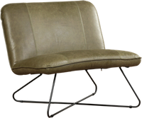 Olijfgroene leren industriële fauteuil zonder armleuning Smile - Vintage Leer Olive (olijfgroen leer)