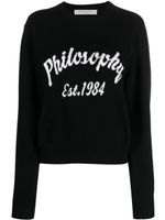 Philosophy Di Lorenzo Serafini pull à logo en intarsia - Noir - thumbnail