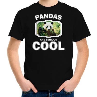 Dieren panda t-shirt zwart kinderen - pandas are cool shirt jongens en meisjes Dieren panda t-shirt zwart kinderen - pandas are cool shirt jongens en meisjes