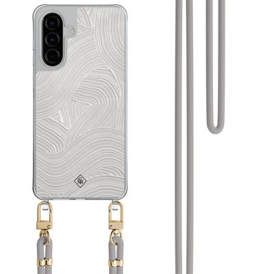 Samsung Galaxy A56 hoesje met grijs koord - Abstract waves