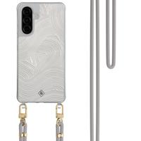 Samsung Galaxy A56 hoesje met grijs koord - Abstract waves