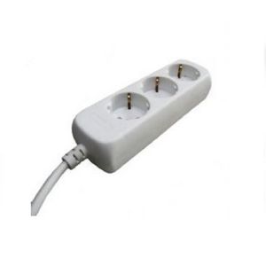 Stekkerdoos 3 stopcontacten 3M snoer met stekker wit 3x1mm²