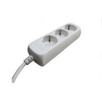 Stekkerdoos 3 stopcontacten 3M snoer met stekker wit 3x1mm²