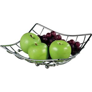 Metalen fruitschaal/fruitmand 26 x 24 x 9 cm