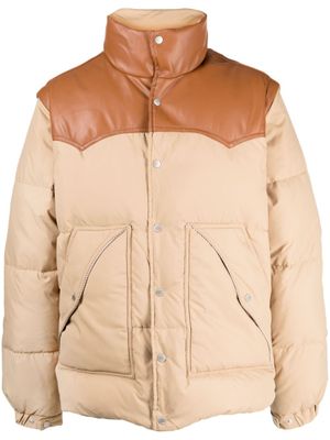 FIVE CM veste matelassée à design colour block - Marron