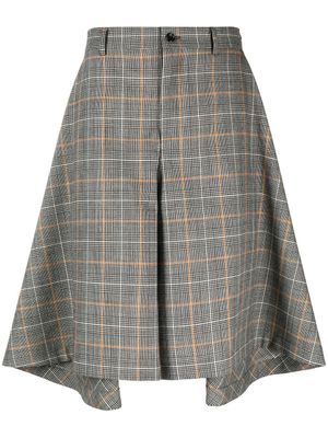 Comme des Garçons Homme Plus short asymétrique à carreaux - Noir