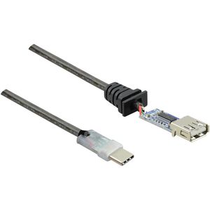 Renkforce USB-kabel USB 2.0 USB-C stekker, USB-A bus 7.50 m Zwart Vergulde steekcontacten RF-4752800