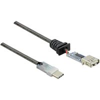Renkforce USB-kabel USB 2.0 USB-C stekker, USB-A bus 7.50 m Zwart Vergulde steekcontacten RF-4752800 - thumbnail