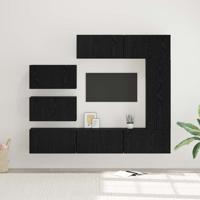 Tv-meubelset 8 pcs Zwart eiken 30.5 x 30 x 90 cm Bewerkt hout