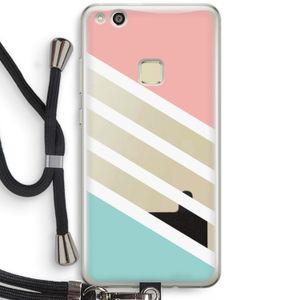 Strepen pastel: Huawei Ascend P10 Lite Transparant Hoesje met koord
