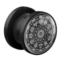 Tunnel met Zodiac Circle Design Acryl Tunnels & Plugs - thumbnail