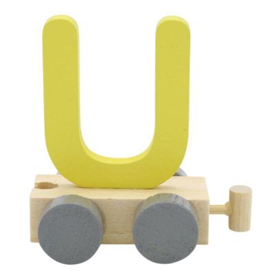 JeP kids houten treinletter U-geel