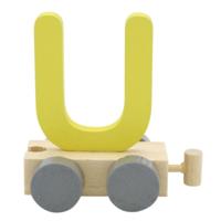 JeP kids houten treinletter U-geel