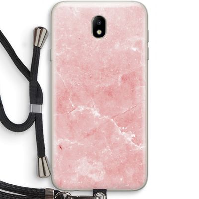 Roze marmer: Samsung Galaxy J7 (2017) Transparant Hoesje met koord