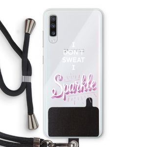 Sparkle quote: Samsung Galaxy A70 Transparant Hoesje met koord