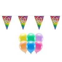 Boland Party 60e jaar verjaardag feest versieringen - Ballonnen en vlaggetjes