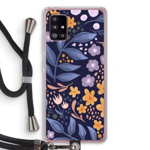 Flowers with blue leaves: Samsung Galaxy A51 5G Transparant Hoesje met koord