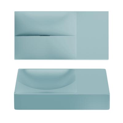 Clou Vale fontein 38 cm zonder kraangat rechts mat blauw keram CL/03.38161.R