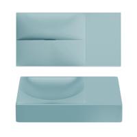 Clou Vale fontein 38 cm zonder kraangat rechts mat blauw keram CL/03.38161.R