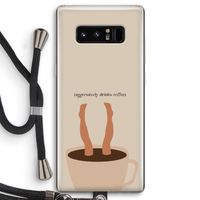 Aggressively drinks coffee: Samsung Galaxy Note 8 Transparant Hoesje met koord