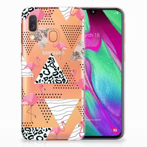 Samsung Galaxy A40 TPU Hoesje Flamingo Triangle