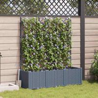Tuin Bloempot 3 pcs Licht Grijs 120 x 40 x 143 cm Staal