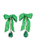 Anabela Chan boucles d'oreilles Bardot Bow en or blanc vermeil 18ct - Vert