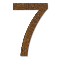 LIROdesign Cortenstaal huisnummer 7 - 15 cm - per stuk