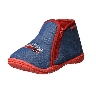 Playshoes pantoffels Brandweerwagen Jeansblauw-28-29