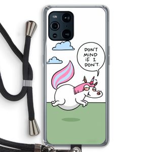 Unicorn: Oppo Find X3 Transparant Hoesje met koord