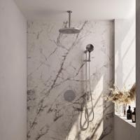 Brauer Chrome Carving Thermostatische Regendoucheset Inbouw - Hoofddouche 30 cm - 3 Weg - Handdouche Rond 3 Standen - Doucheslang - Geintegreerde Glijstang - Chroom