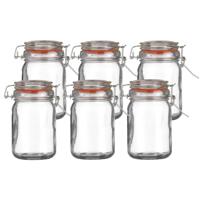 Weckpot/inmaakpot - 6x - 250 ml - glas - met beugelsluiting - D7 x H12 cm - thumbnail