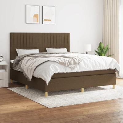 Boxspring met matras stof donkerbruin 180x200 cm