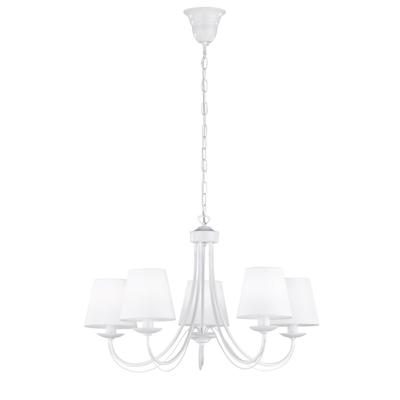 Trio Witte landelijke kroonluchterCortez 5-lichts 66cm - 110600531