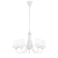 Trio Witte landelijke kroonluchterCortez 5-lichts 66cm - 110600531