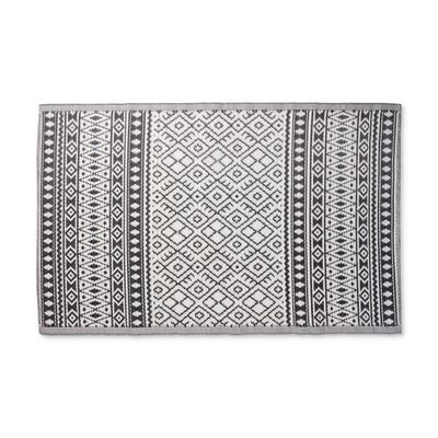Buitenkleed ethnic - zwart/wit - 120x180 cm