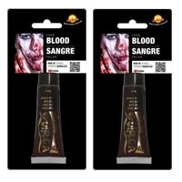 Fiestas Guirca Tube vloeibaar horror nepbloed - 2x - schmink - rood - 20 ml - Halloween