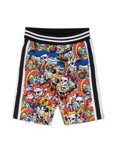 Philipp Plein Junior short à imprimé graphique - Noir