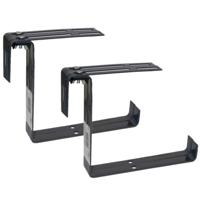 Balkonbeugel - 4x - voor railing t/m 14 cm - grijs - bloem/plantenbakken ophang beugel