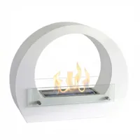 Dallas - Bio-ethanol haard met boog - wit | ScandiFlames | Vrijstaande bio-ethanol haard | Wit