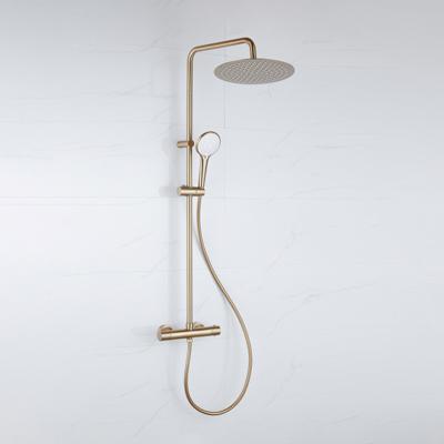 Adema Sparkle 2.0 regendoucheset - thermostaat - hoofddouche 30cm - handdouche - 3 standen - goud mat SW1407267