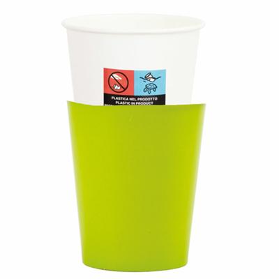 Feestbekers met hoesjes - 8x - lime groen - papier - 250ml